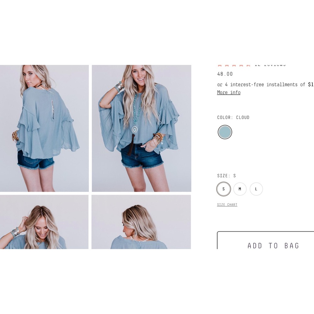Wishlist Apparel chambray color flowy top - Picture 2 of 5